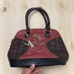 Harry Potter Satchel Bag Womens Medium Burgundy Faux Leather Hogwarts Zip Charm